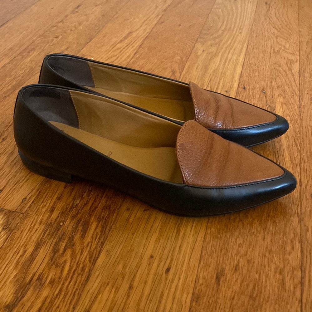 Everlane The Modern Point in Black/Brown Leather